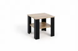 Ława stolik kawowy z półką Dąb Sonoma nogi Czarne 55 cm
