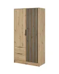 Szafa Nessa 2D Dąb Artisan 105 cm – dwudrzwiowa szafa z szufladami, półkami i lamelami