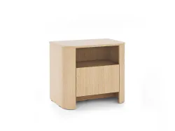 Szafka nocna do sypialni Barivo 58 cm Dąb Vicenza – nowoczesna szafka zaokrąglona S58