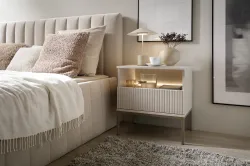 Stolik szafka nocna SENTO S 54 cm kaszmir LED | Stolik nocny